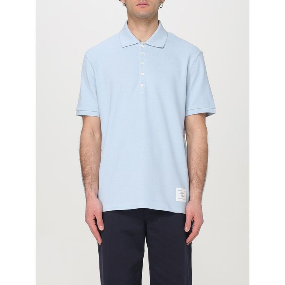 Thom Browne Polo Shirt Men Gnawed Blue